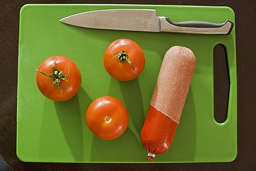 香肠,西红柿,案板,瑞典