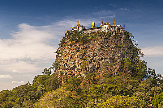 庙宇,上面,山,波芭山,缅甸
