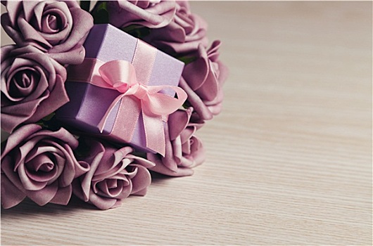 紫色,玫瑰,礼盒