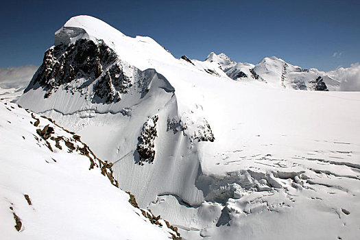 雪冠,顶峰,马塔角,冰河,乐园,策马特峰,瓦莱,瑞士