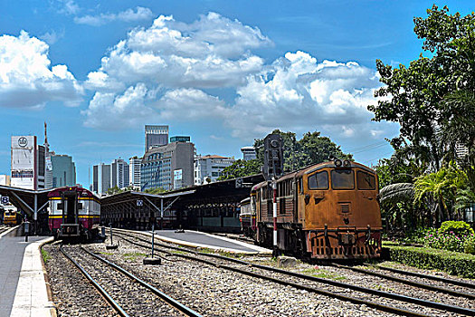 列车,拽,枢纽站,曼谷,泰国,亚洲