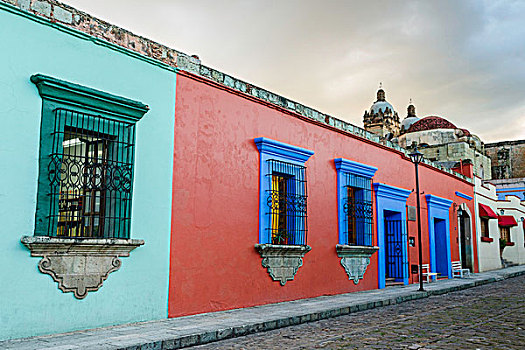 传统,彩色,建筑外观,瓦哈卡,城市,墨西哥