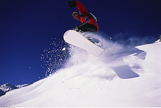滑雪板玩家,跳跃,瑞士