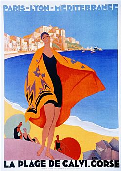 海报,广告,旅游,科西嘉岛,20年代