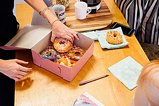 局部,风景,同事,分享,甜甜圈,蛋糕,盒子