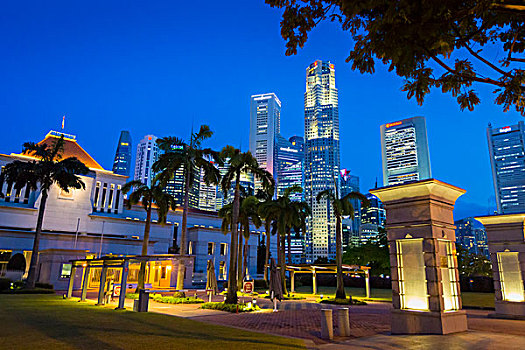 议会,房子,天际线,夜晚,中央区域,新加坡