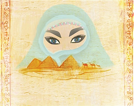 阿拉伯人,女人,沙漠