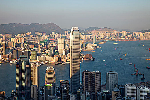 中国,香港,太平山,国际金融中心,建筑,维多利亚港