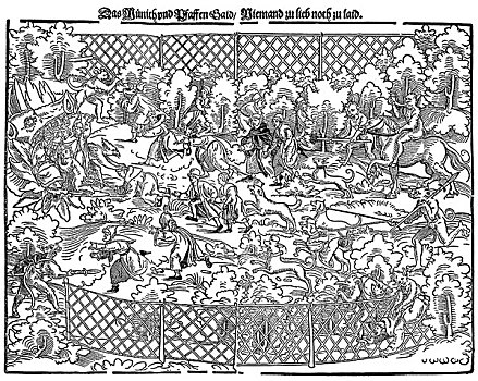 猎捕,恶魔,驾驶,僧侣,牧师,地狱,册子,16世纪