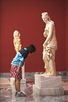 雕塑,阿芙罗狄蒂,国家,考古博物馆,雅典,希腊
