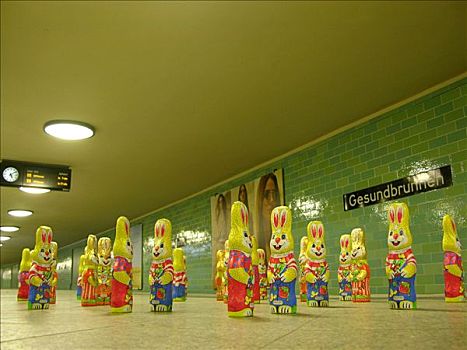 复活节兔子,巧克力,等待,地铁,婚礼,柏林,德国,欧洲