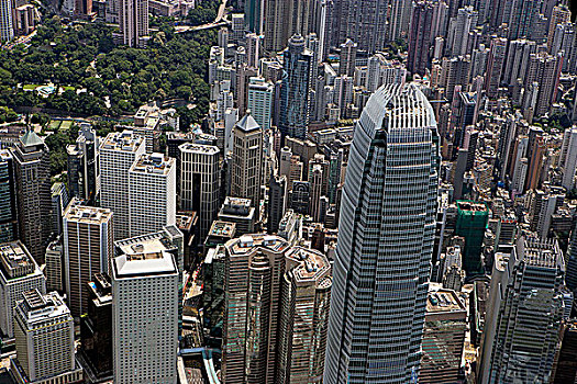 航拍,远眺,中心,建筑,香港