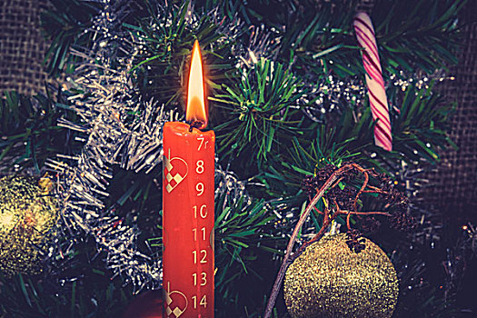 红色,圣诞蜡烛,计算,圣诞节
