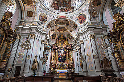室内,圣三一教堂,慕尼黑,上巴伐利亚,巴伐利亚,德国,欧洲