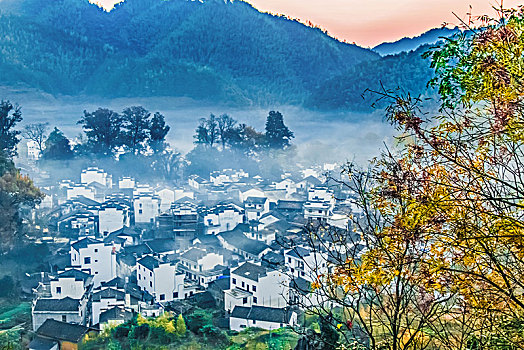 江西省婺源县石城村居民住宅乡村建筑景观