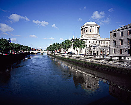 四法院,都柏林,爱尔兰,最高法院,建筑,水岸