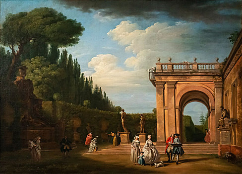 韦尔内,罗马路德维希庄园的花园,1749年