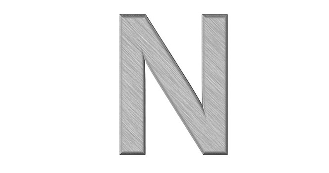 字母n,金属,白色,隔绝,背景