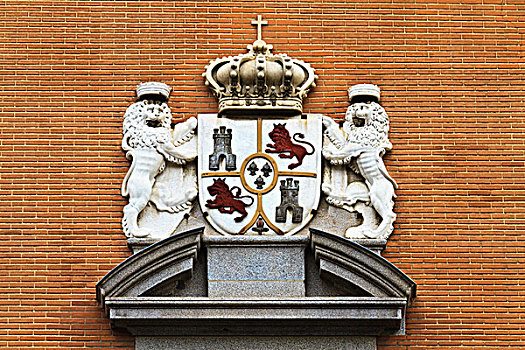 西班牙,国王,盾徽,马德里,砖砌建筑