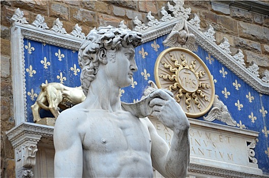 雕塑,大卫像,米开朗基罗,市政广场,佛罗伦萨,意大利