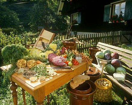 静物,蔬菜,调味品,泡制,器具,花园