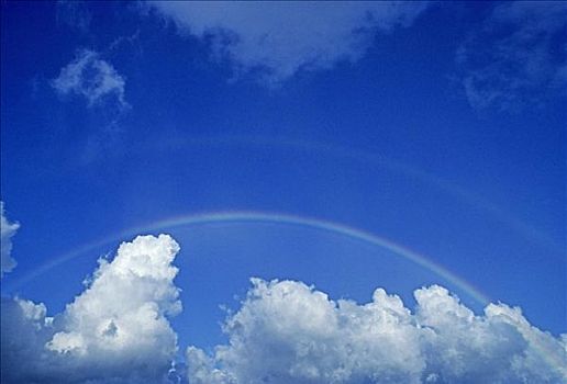 夏威夷,彩虹,拱形,上方,云,蓝天