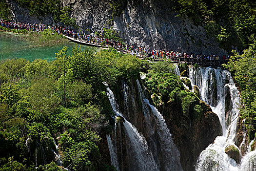 大,瀑布,十六湖国家公园,世界遗产,克罗地亚,欧洲