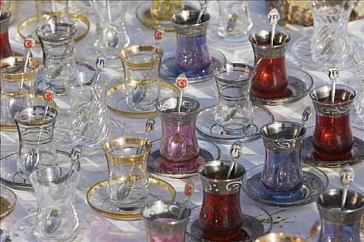 土耳其,玻璃茶杯,出售,卡帕多西亚