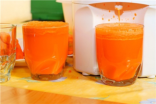 胡萝卜汁,玻璃,榨汁器