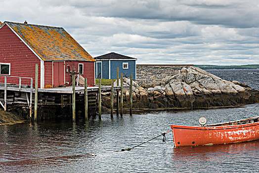 渔船,停泊,码头,佩姬湾,新斯科舍省,加拿大