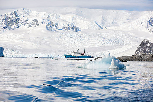 雪山,石头,俄罗斯,研究,船,南极半岛,南极