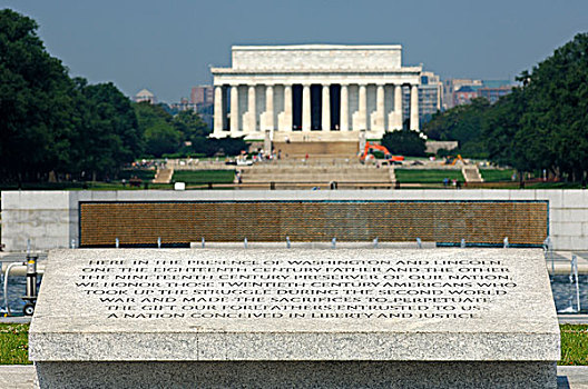铭刻,世界,战争,纪念,后面,华盛顿特区,美国,北美