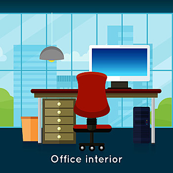 办公室,背景,现代办公室,室内,桌面,公寓,设计,房间,窗户,插画,工作场所