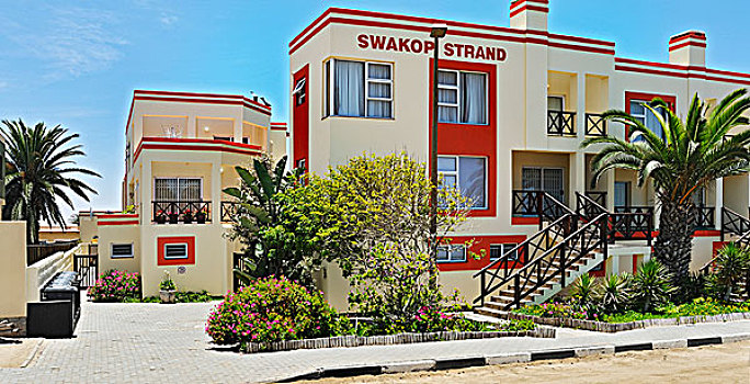 新建筑,海滩,靠近,斯瓦科普蒙德,埃龙戈区,纳米比亚,非洲