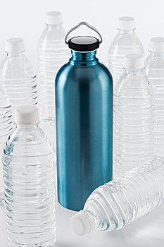 金属,水瓶,塑料瓶