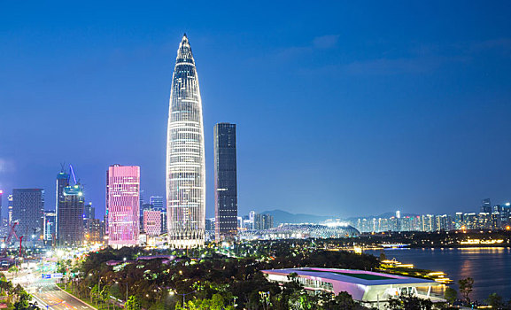 广东省深圳市南山区后海片区夜景