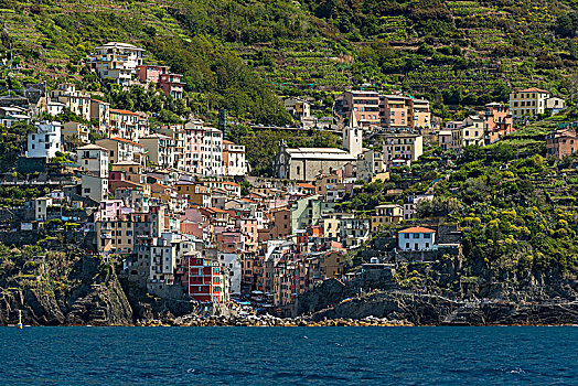 彩色,房子,城镇风光,里奥马焦雷,五渔村国家公园,利古里亚,意大利,欧洲