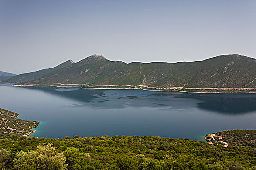 希腊,塞萨利,半岛,俯视图,海湾