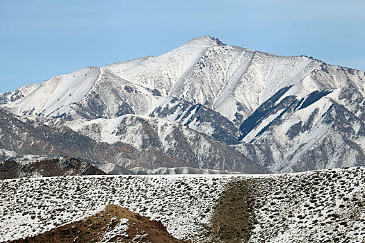 新疆哈密,天山春雪