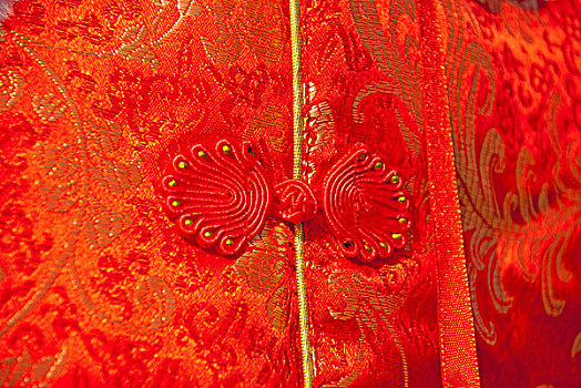 中国传统服装旗袍细节特写