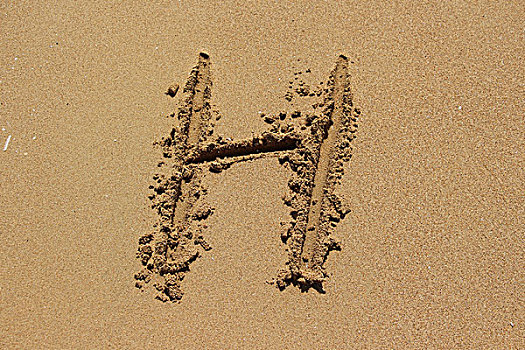沙滩手写英文字母字体设计