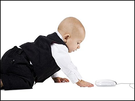 男婴,套装,爬行,电脑鼠标