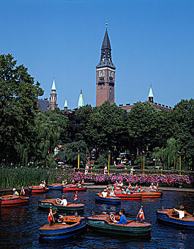 蒂沃利公园,市政厅,哥本哈根,丹麦,斯堪的纳维亚