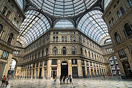 购物,拱廊,商业街廊,那不勒斯,意大利,欧洲