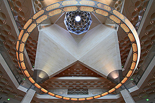 卡塔尔,多哈,博物馆,伊斯兰艺术,室内