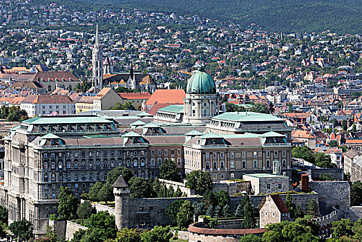 风景,上方,城堡,宫殿,马提亚斯教堂,山,布达佩斯,匈牙利,欧洲