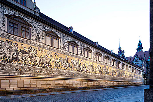 队列,王子,皇宫,墙壁,砖瓦,历史,城镇中心,德累斯顿,萨克森,德国,欧洲