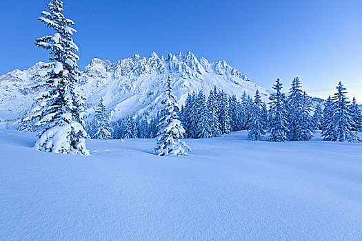 冬季风景,贝希特斯加登,阿尔卑斯山,奥地利