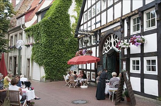 餐馆,历史,城镇中心,下萨克森,德国,欧洲