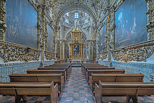 墨西哥,柏布拉,圣多明各,教堂,玫瑰园,小教堂,罗萨里奥,17世纪,大幅,尺寸